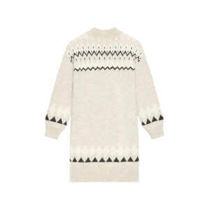 Mint Velvet Neutral Fairisle Knit Mini Dress